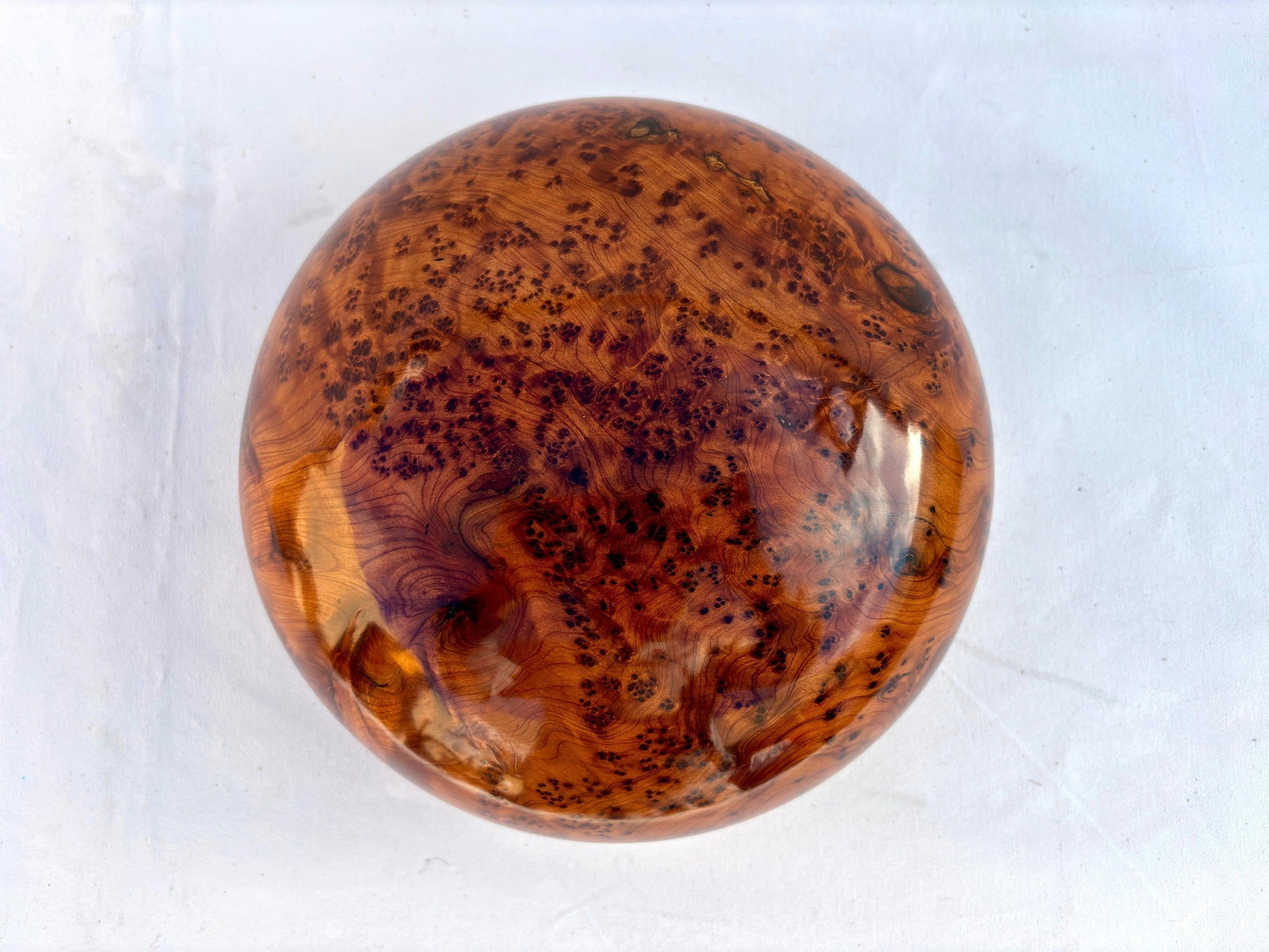 Lockable Thuya Burl Wood Jewelry Box – 9 × 9" - 6