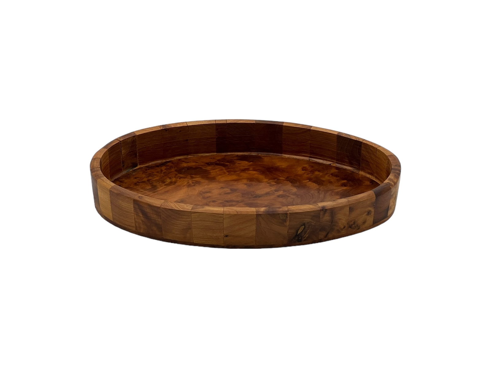 Handcrafted Oval Thuya Wood Trays – Set of 3 - 2