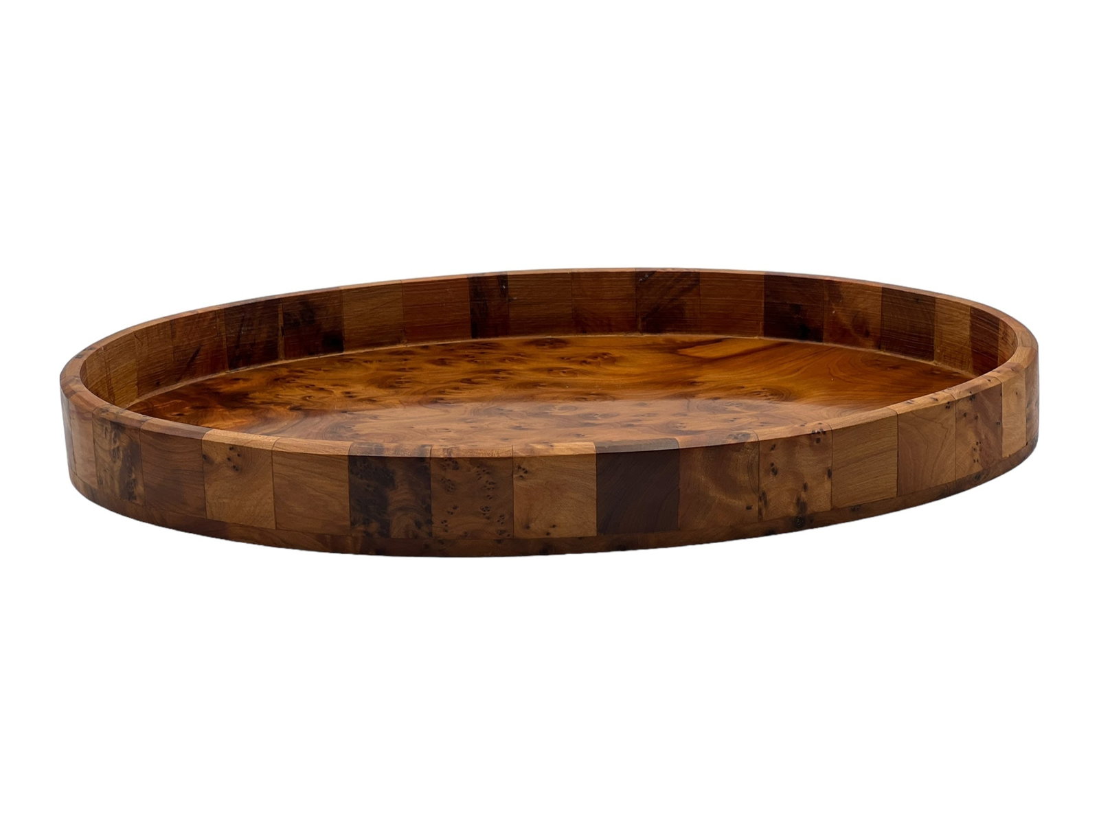 Handcrafted Oval Thuya Wood Trays – Set of 3 - 4