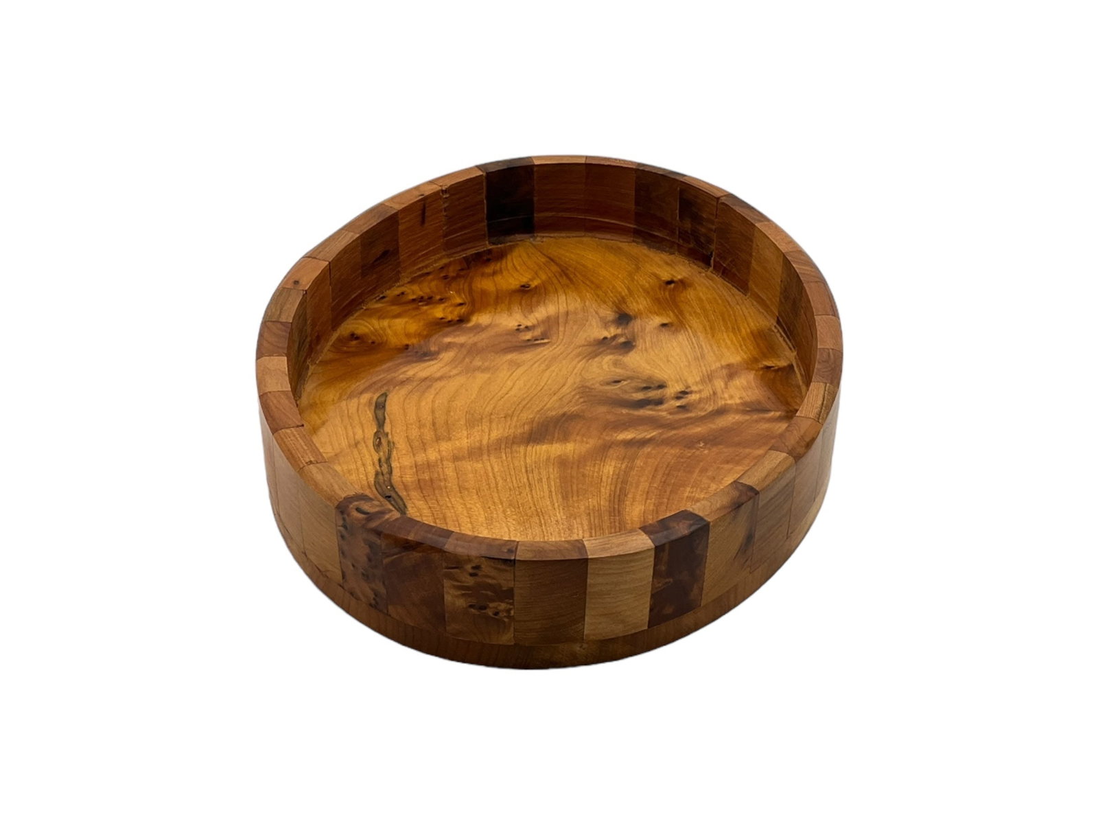 Handcrafted Oval Thuya Wood Trays – Set of 3 - 7