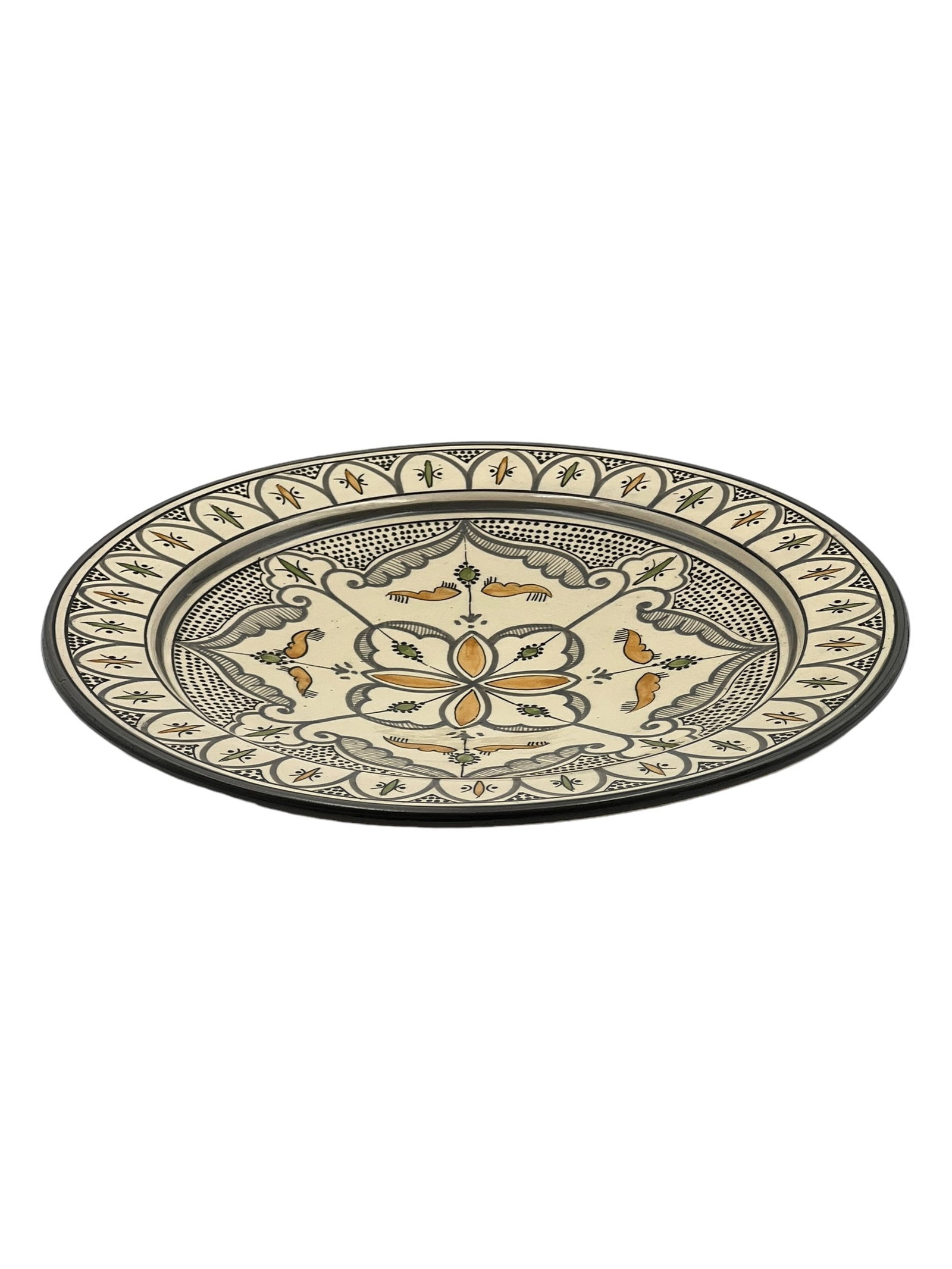 Vintage Handcrafted Clay Pottery Plate – Natural Pigments - 12
