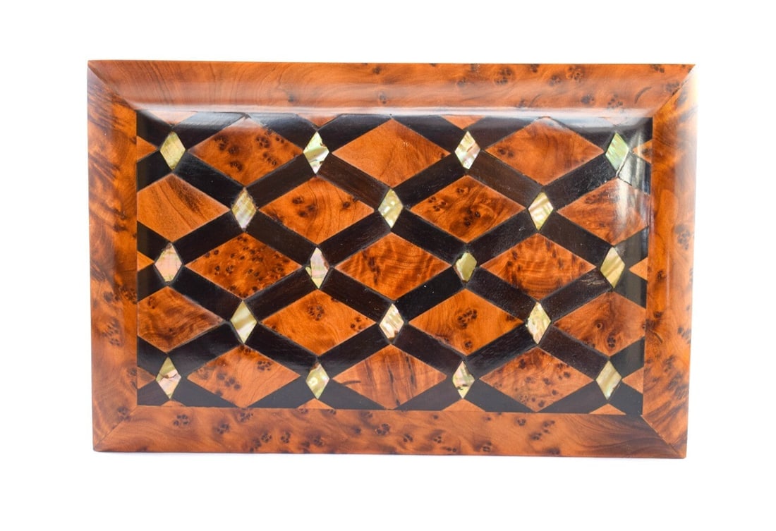 Thuya Burl Wood Jewelry Box – 7.75" × 5" × 2.75" - 7