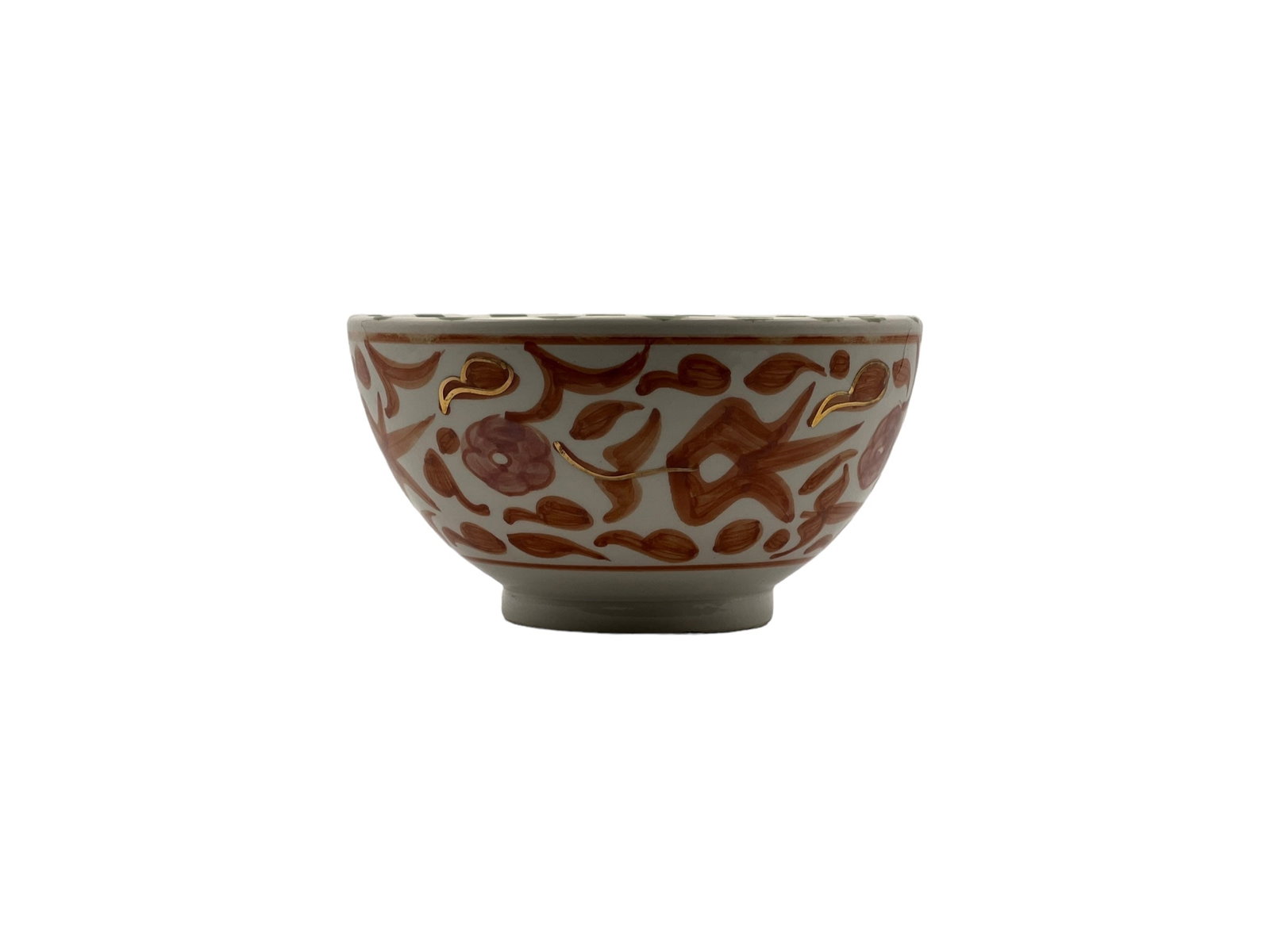 Vintage Round Handcrafted White Clay Bowl - 12