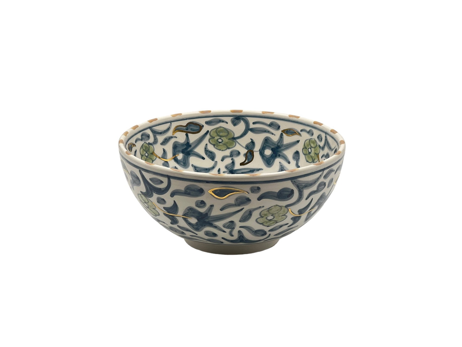 Vintage Round Handcrafted White Clay Bowl - 14