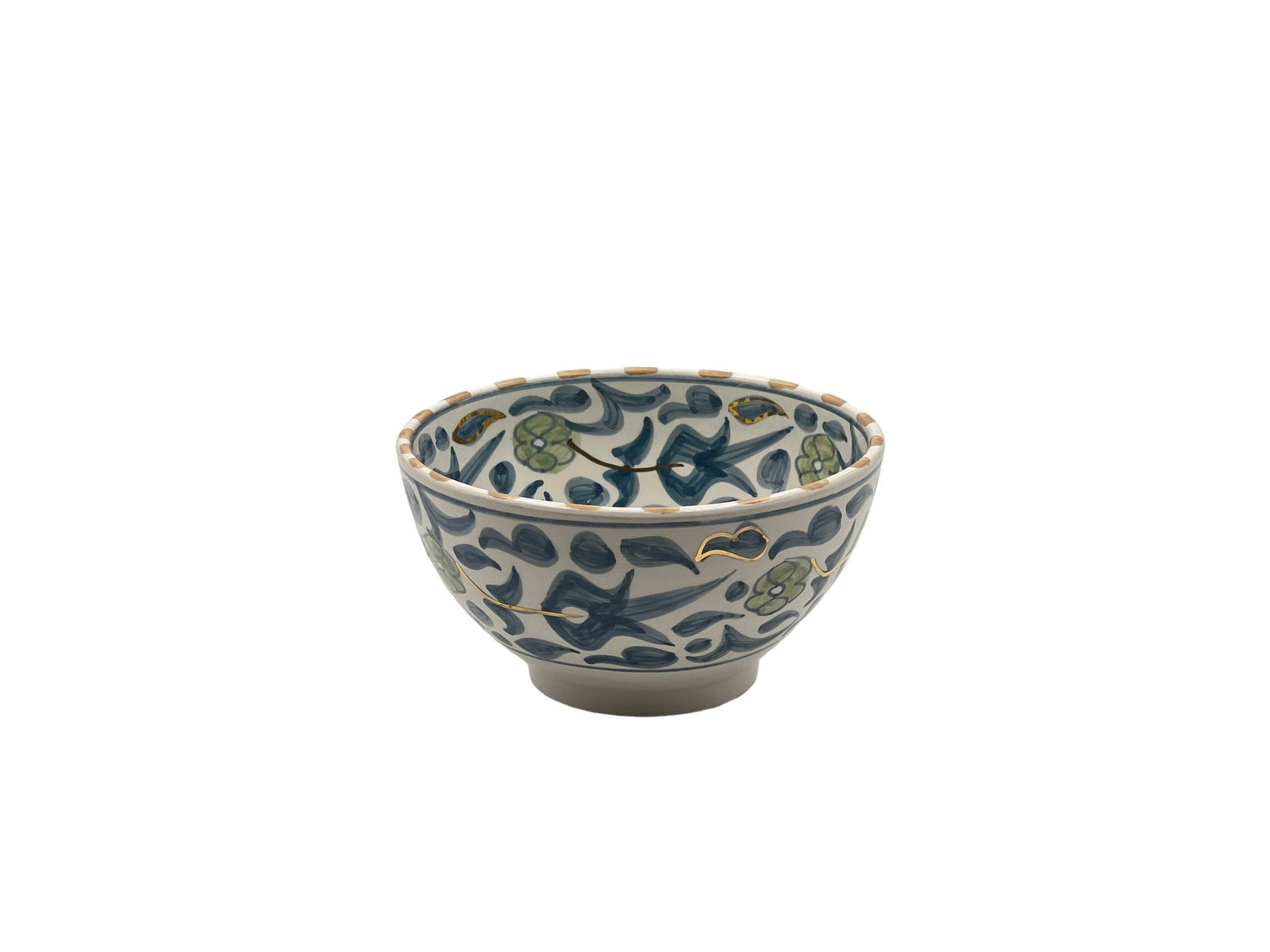Vintage Round Handcrafted White Clay Bowl - 16