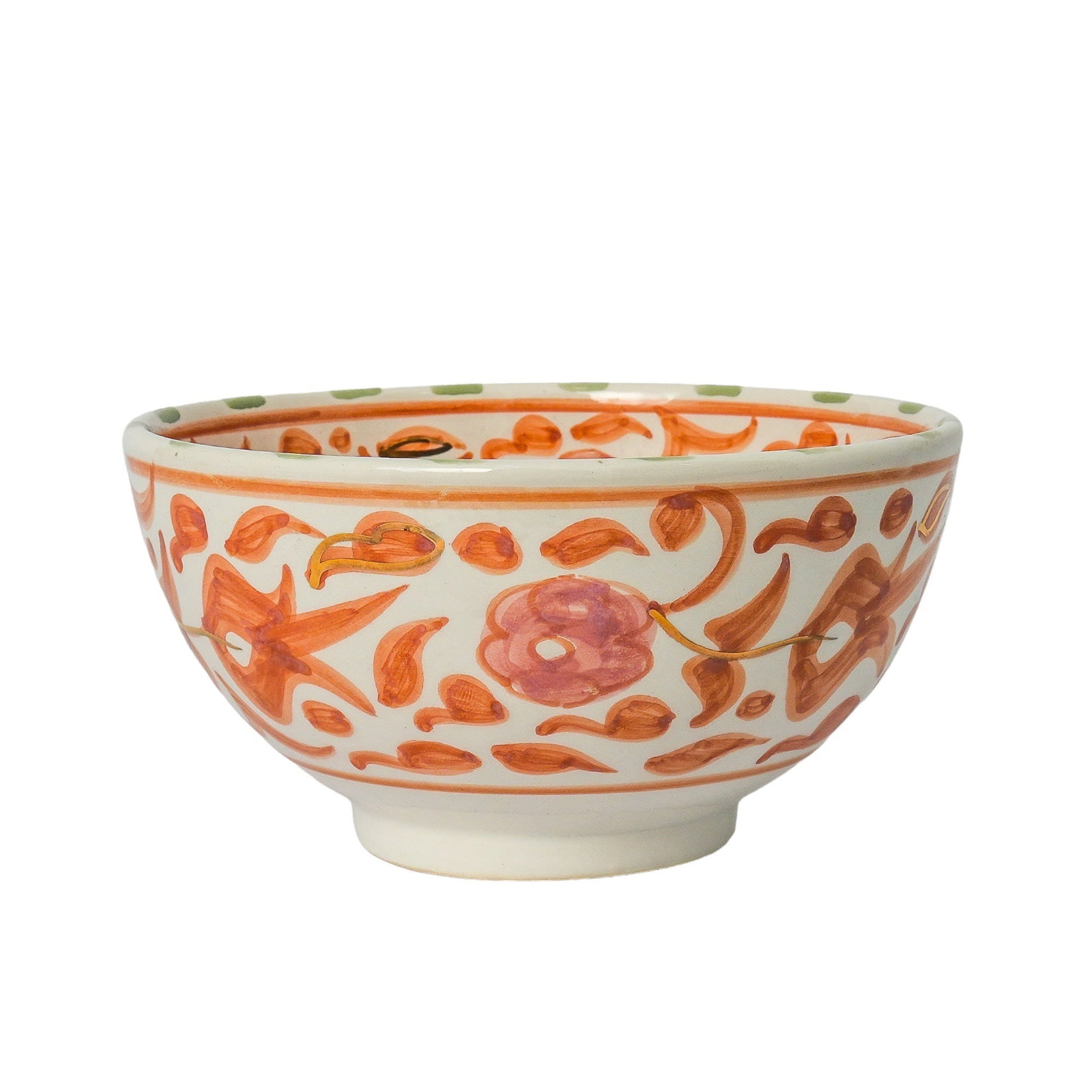 Vintage Round Handcrafted White Clay Bowl - 7