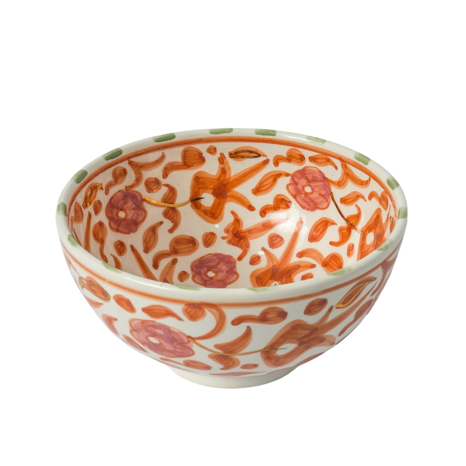 Vintage Round Handcrafted White Clay Bowl - 8