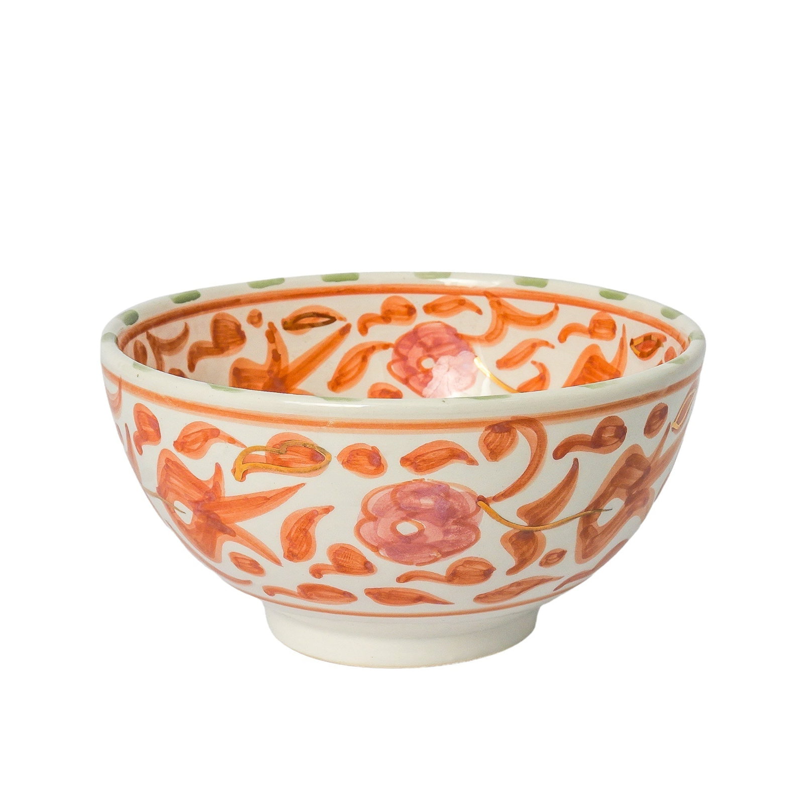 Vintage Round Handcrafted White Clay Bowl - 9