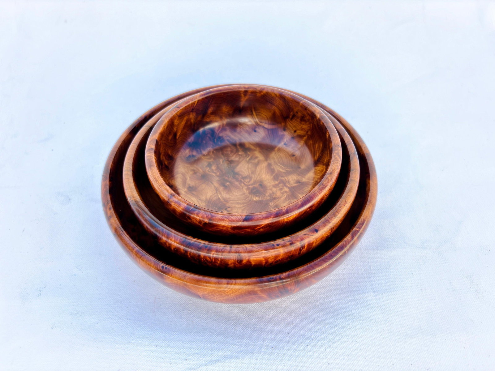Lockable Thuya Burl Wood Jewelry Box - 10