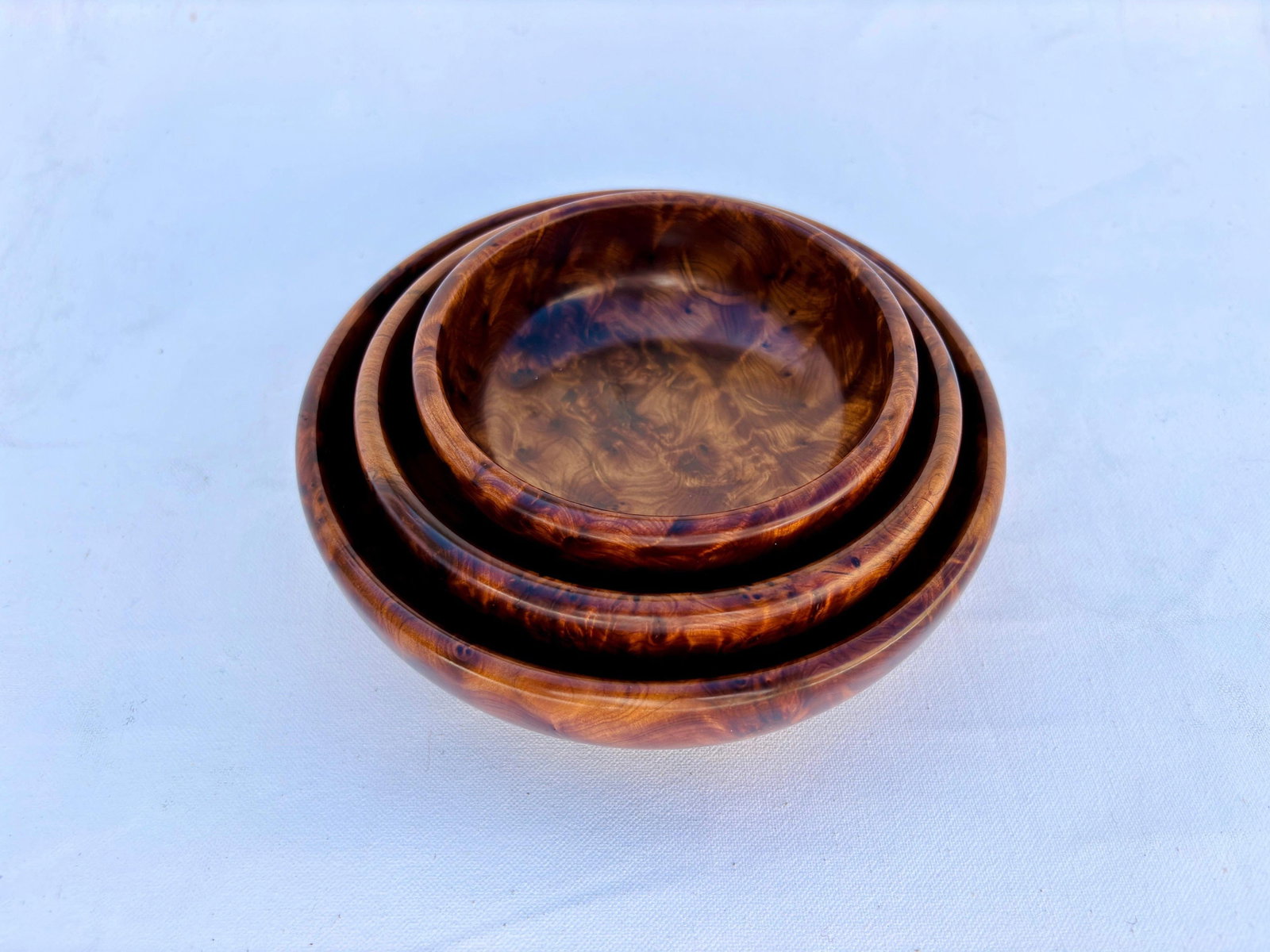 Lockable Thuya Burl Wood Jewelry Box - 3