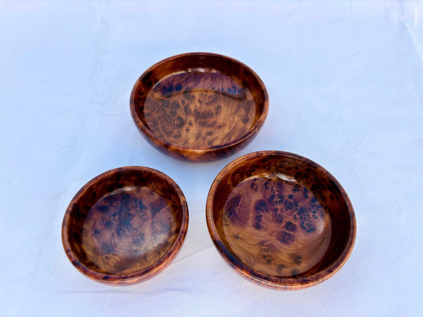 Lockable Thuya Burl Wood Jewelry Box - 4