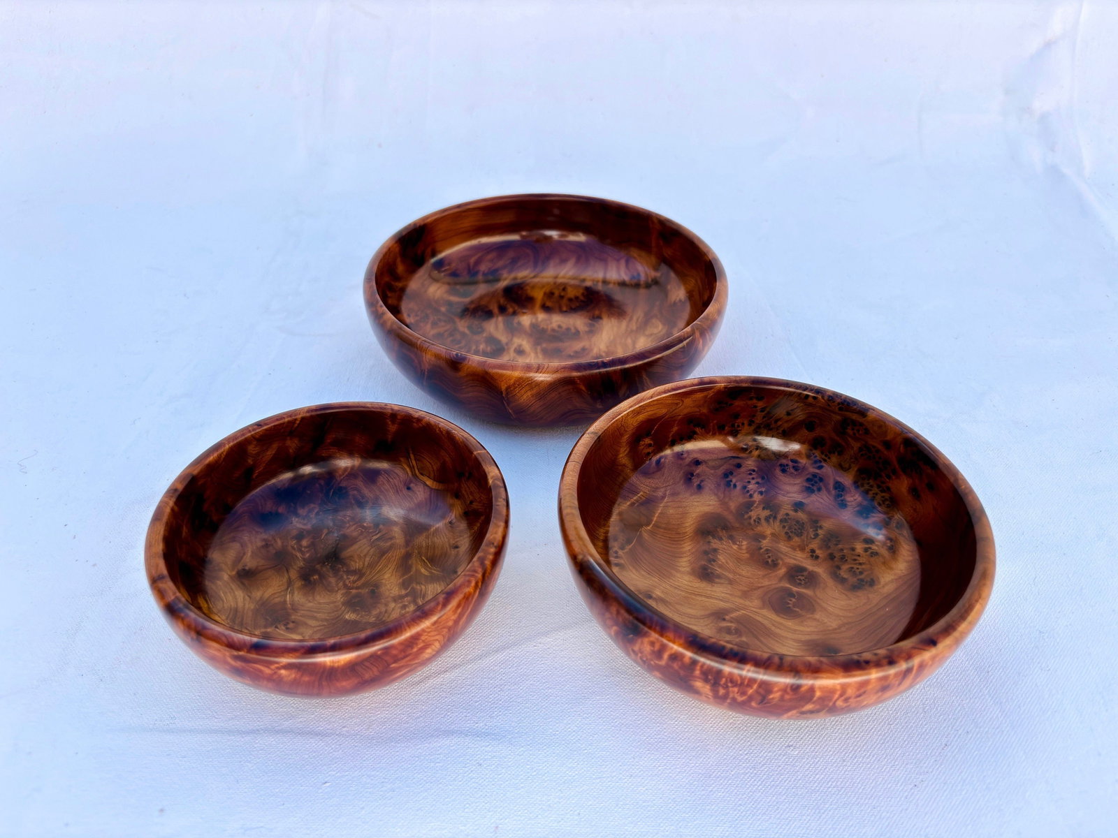 Lockable Thuya Burl Wood Jewelry Box - 7