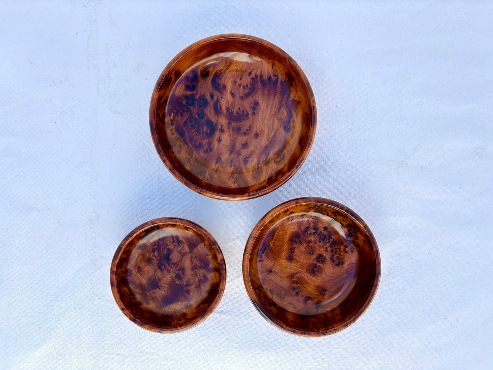 Lockable Thuya Burl Wood Jewelry Box - 8