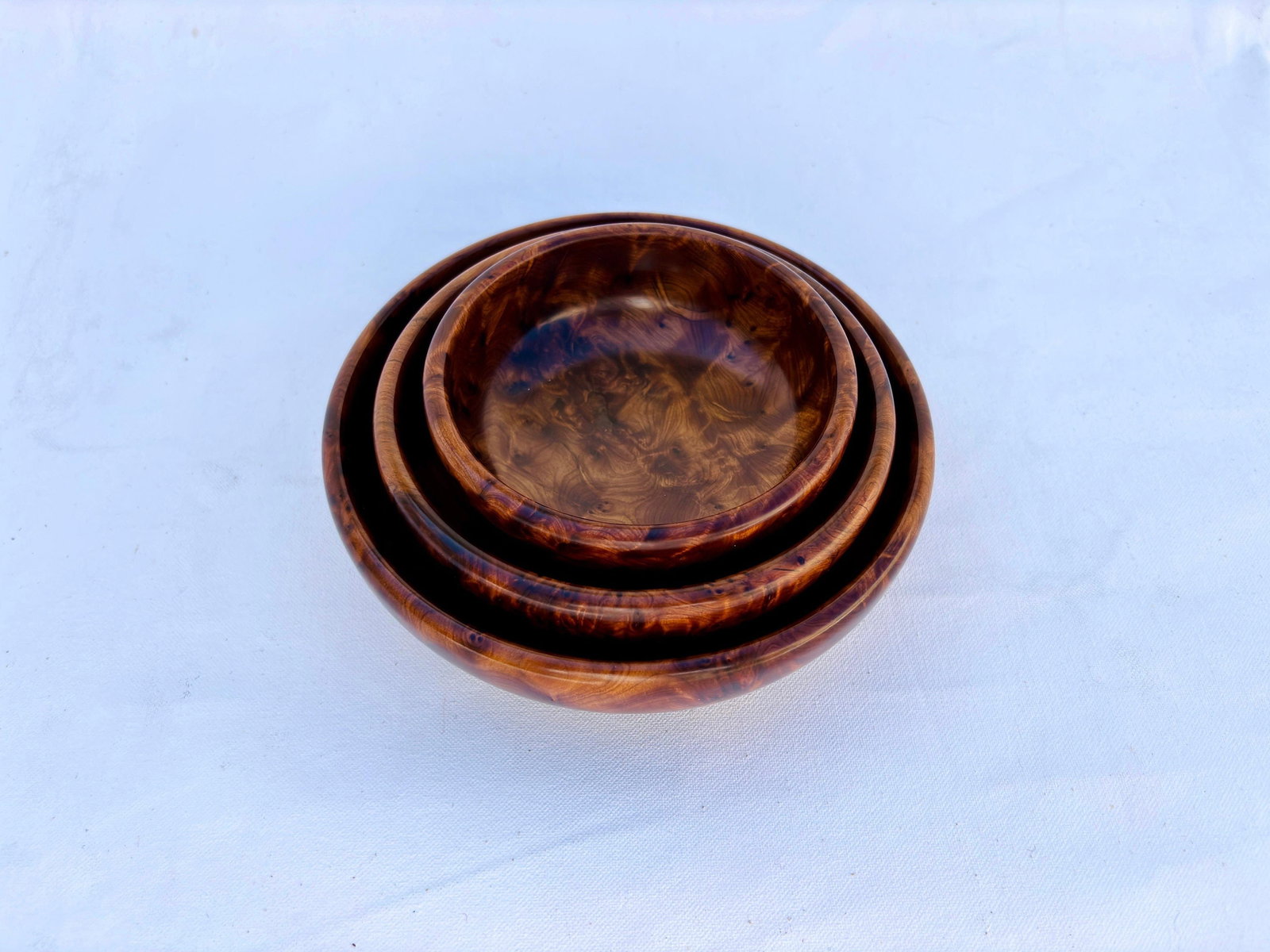 Lockable Thuya Burl Wood Jewelry Box - 9