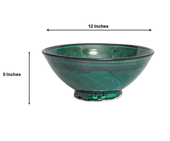Vintage Glazed Handcrafted Clay Pottery Bowl – Natural Pigments - 4