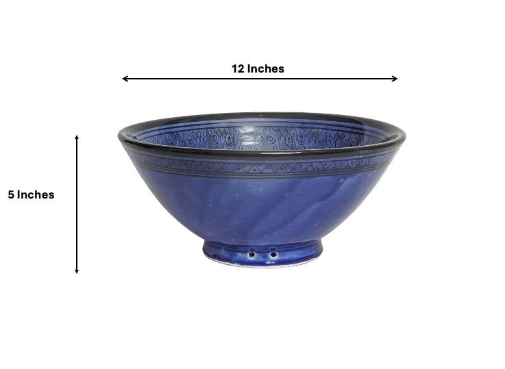 Vintage Glazed Handcrafted Clay Pottery Bowl – Natural Pigments - 8