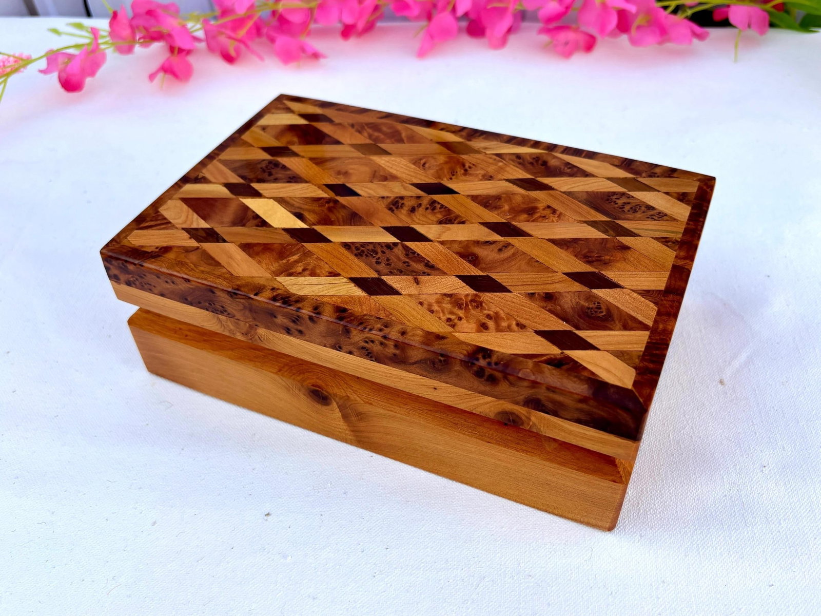 Thuya Burl Wood Jewelry Box – 8 × 5" - 4