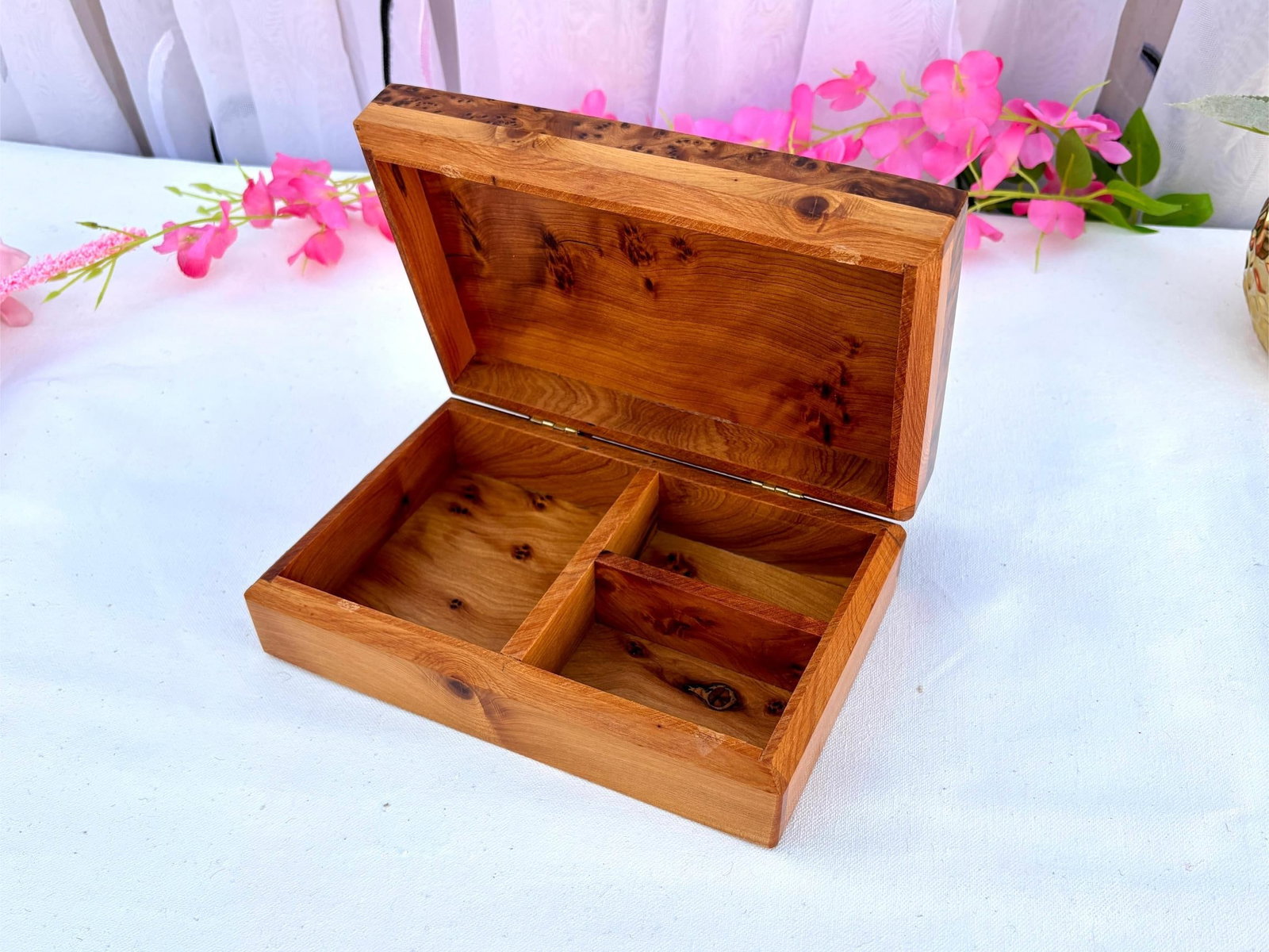 Thuya Burl Wood Jewelry Box – 8 × 5" - 5