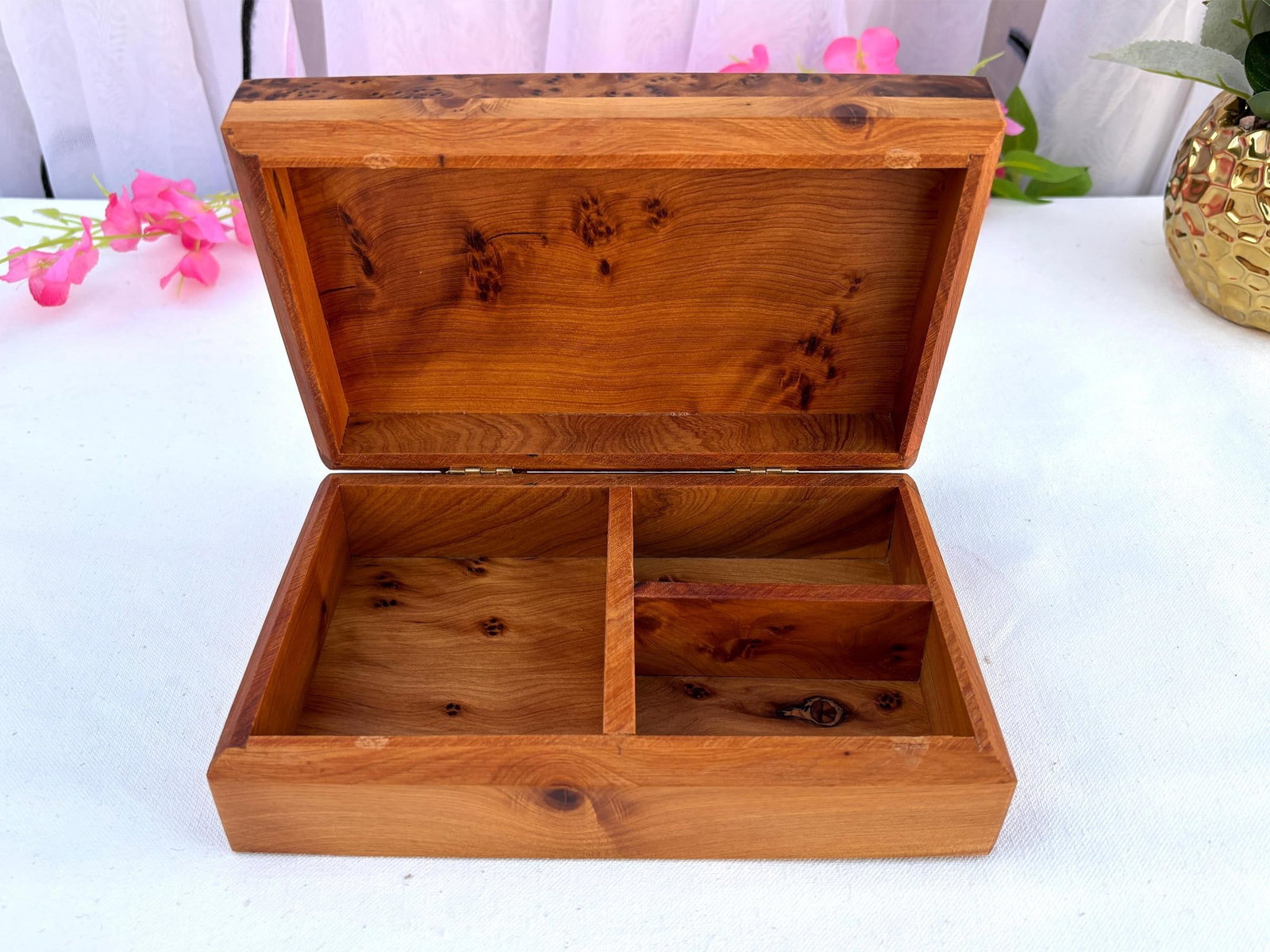 Thuya Burl Wood Jewelry Box – 8 × 5" - 6