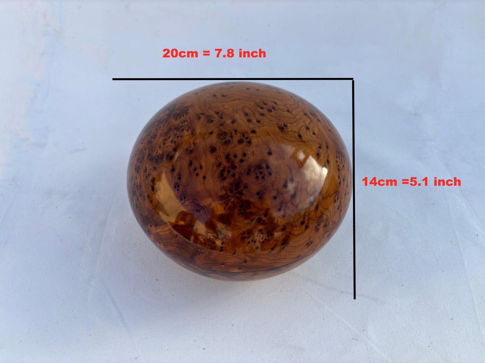 Lockable Thuya Burl Wood Jewelry Box – 8 × 8" - 3