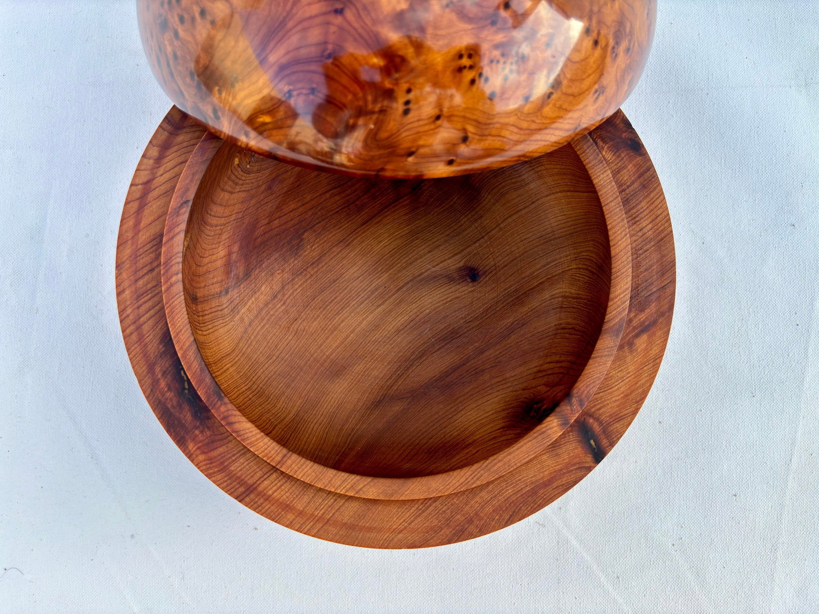 Lockable Thuya Burl Wood Jewelry Box – 8 × 8" - 6
