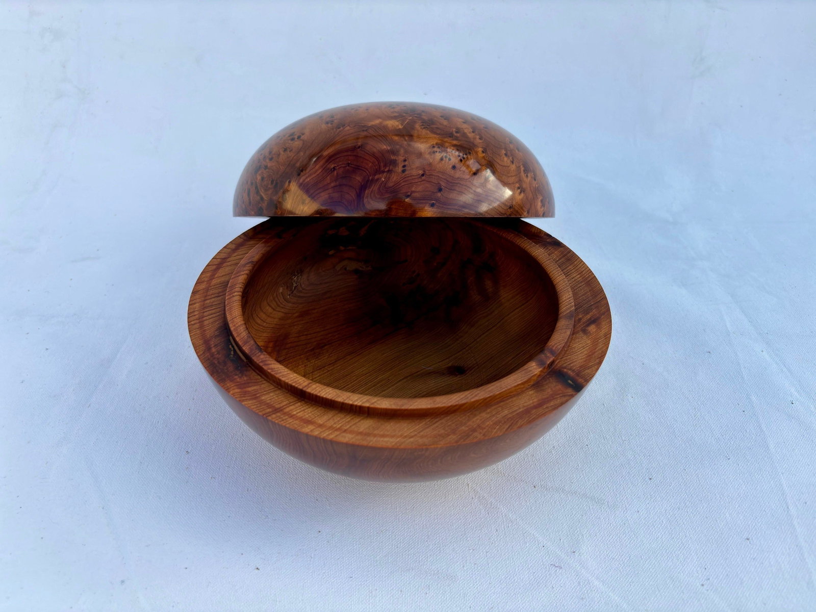 Lockable Thuya Burl Wood Jewelry Box – 8 × 8" - 8