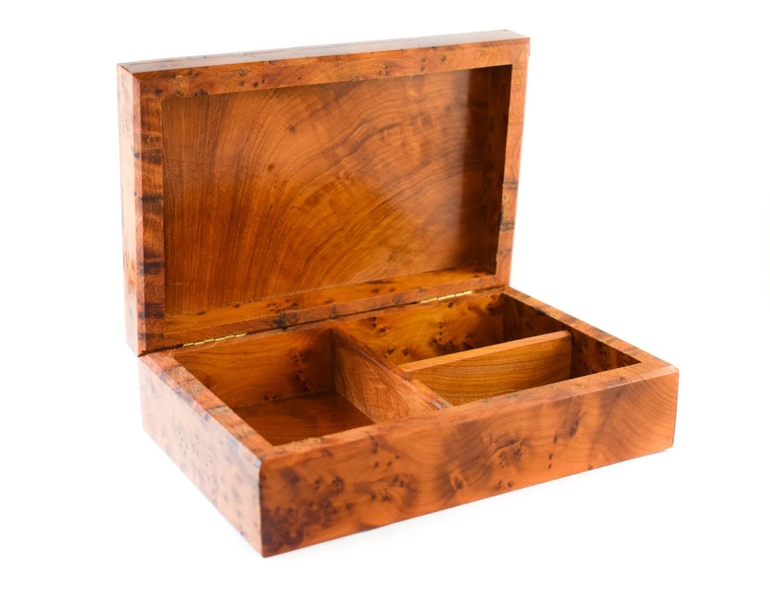 Thuya Burl Wood Jewelry Box – 7.75" × 5" × 2.75" - 5