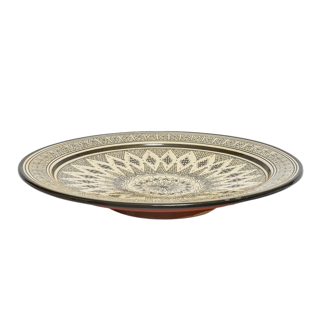 Vintage Square Handcrafted Clay Pottery Plate – Natural Pigments - 10