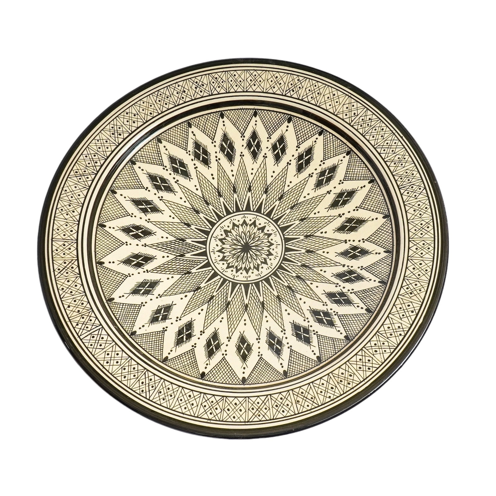 Vintage Square Handcrafted Clay Pottery Plate – Natural Pigments - 14