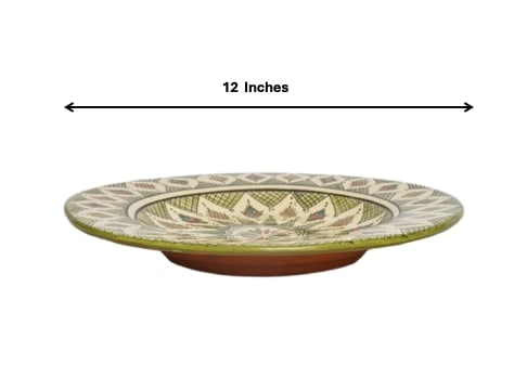 Vintage Square Handcrafted Clay Pottery Plate – Natural Pigments - 2
