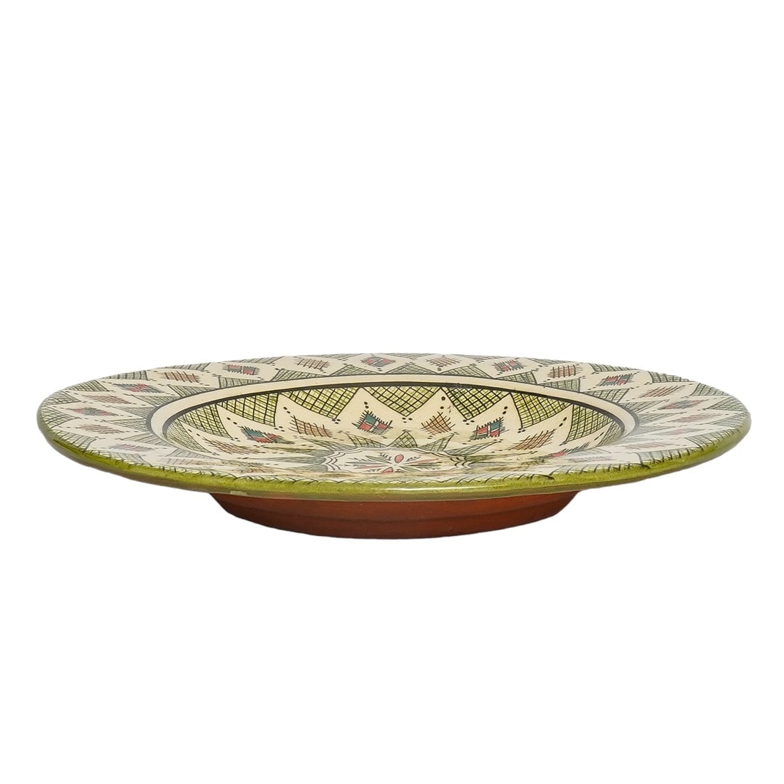Vintage Square Handcrafted Clay Pottery Plate – Natural Pigments - 3