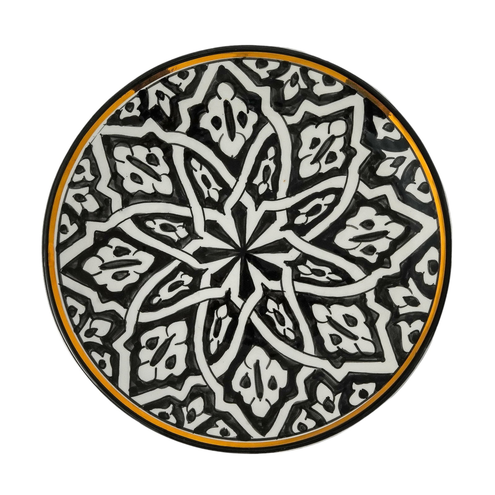 Vintage Handcrafted White Clay Plate – Natural Dyes and Real Gold Foil - 2