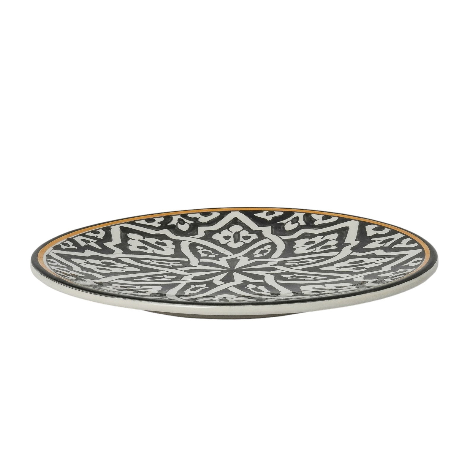 Vintage Handcrafted White Clay Plate – Natural Dyes and Real Gold Foil - 3