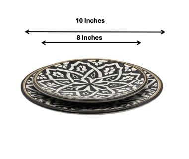Vintage Handcrafted White Clay Plate – Natural Dyes and Real Gold Foil - 4