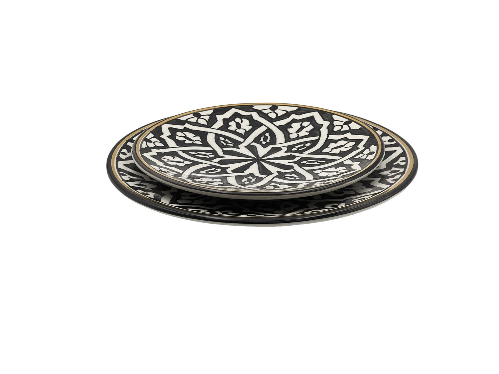 Vintage Handcrafted White Clay Plate – Natural Dyes and Real Gold Foil - 5