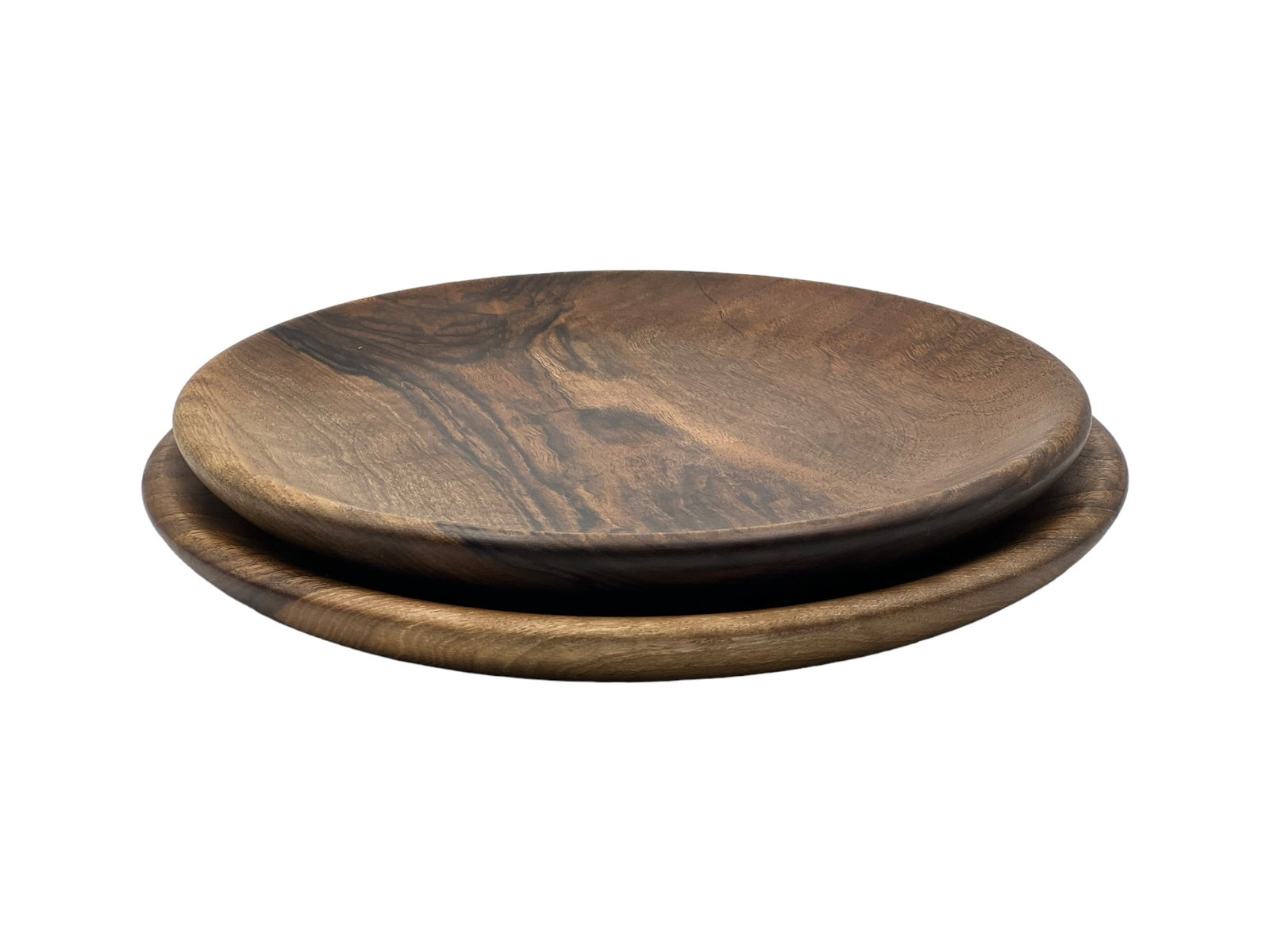 Handcrafted Walnut Wood Plates – Set of 3 - 2