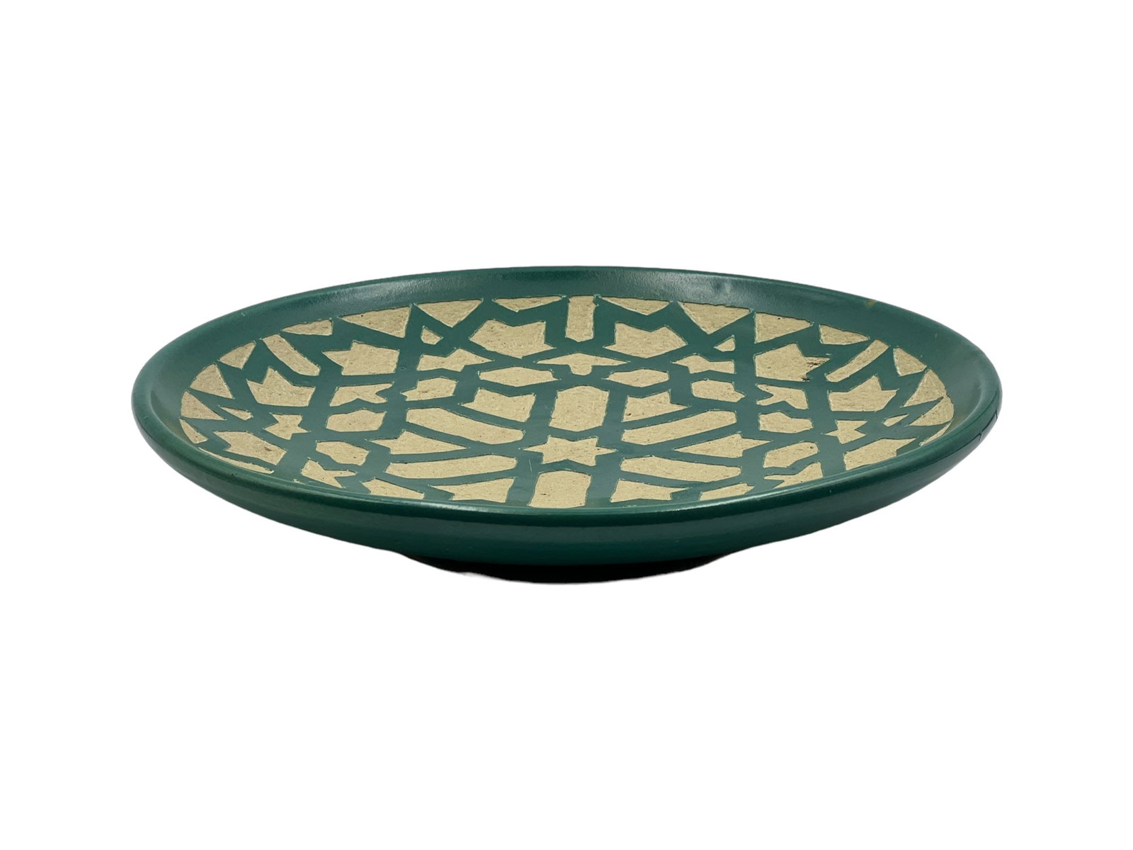 Handcrafted Emerald Clay Pottery Plate – Natural Pigments - 2
