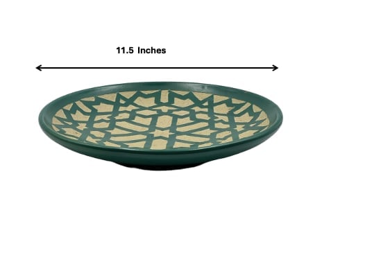 Handcrafted Emerald Clay Pottery Plate – Natural Pigments - 3
