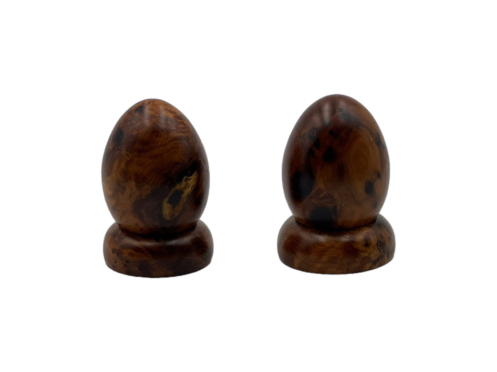 Handcrafted Thuya Wood Decorative Egg with Stand - 5