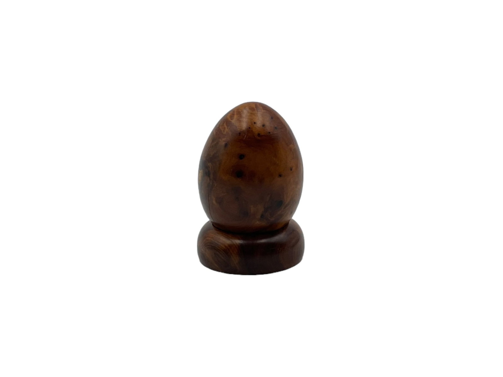 Handcrafted Thuya Wood Decorative Egg with Stand - 6