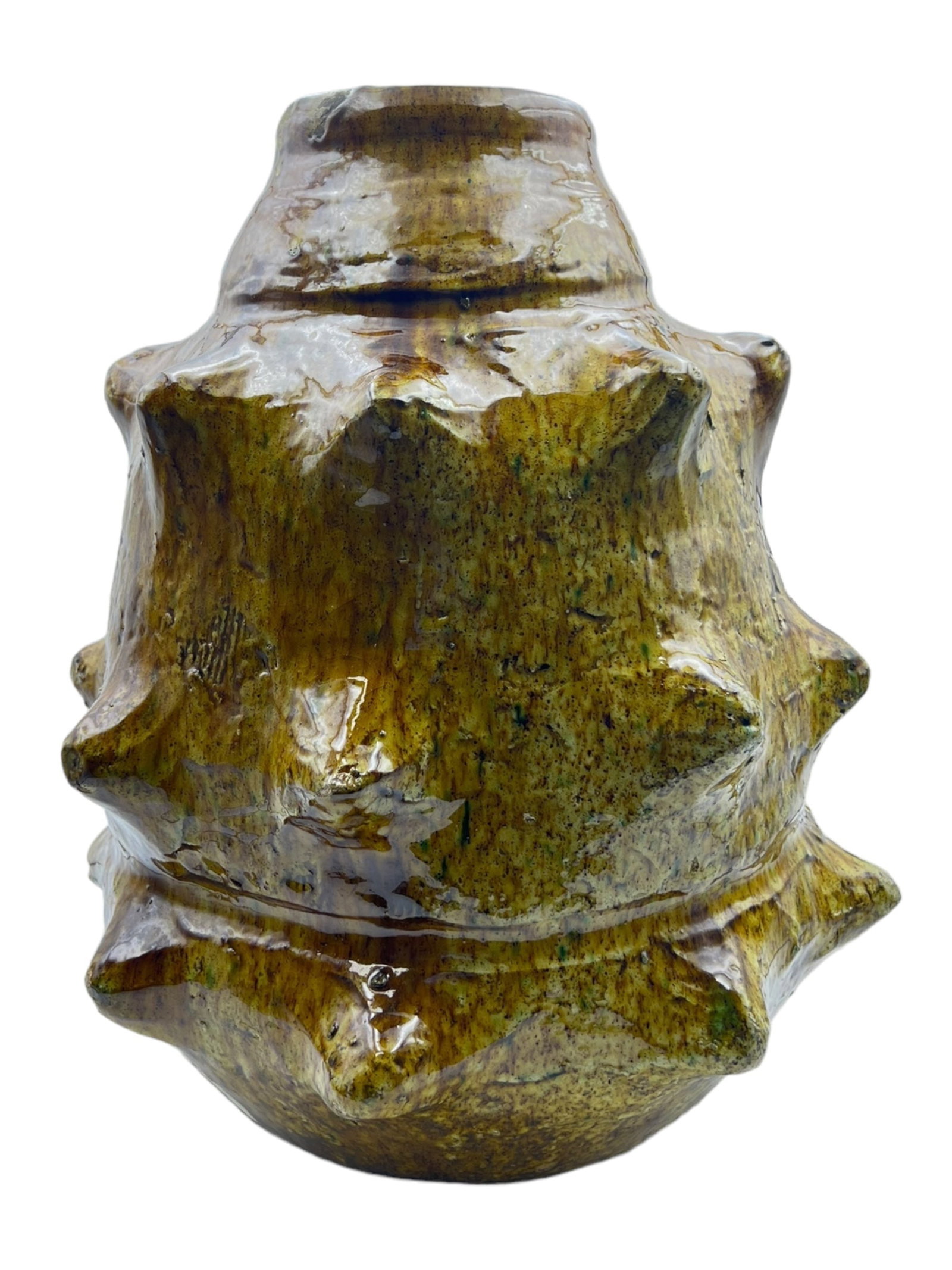 Handcrafted Tamegroute Pottery Spike Vase – Natural Glaze - 2