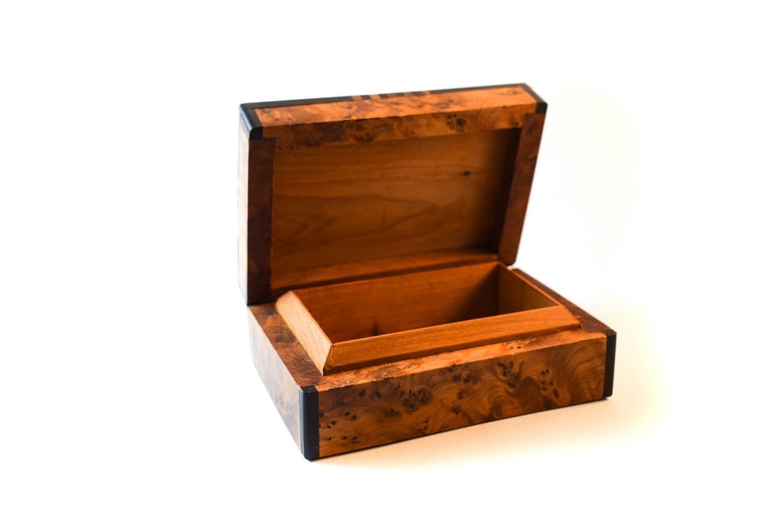 Handcrafted Thuya Burl Wood Jewelry Box - 3