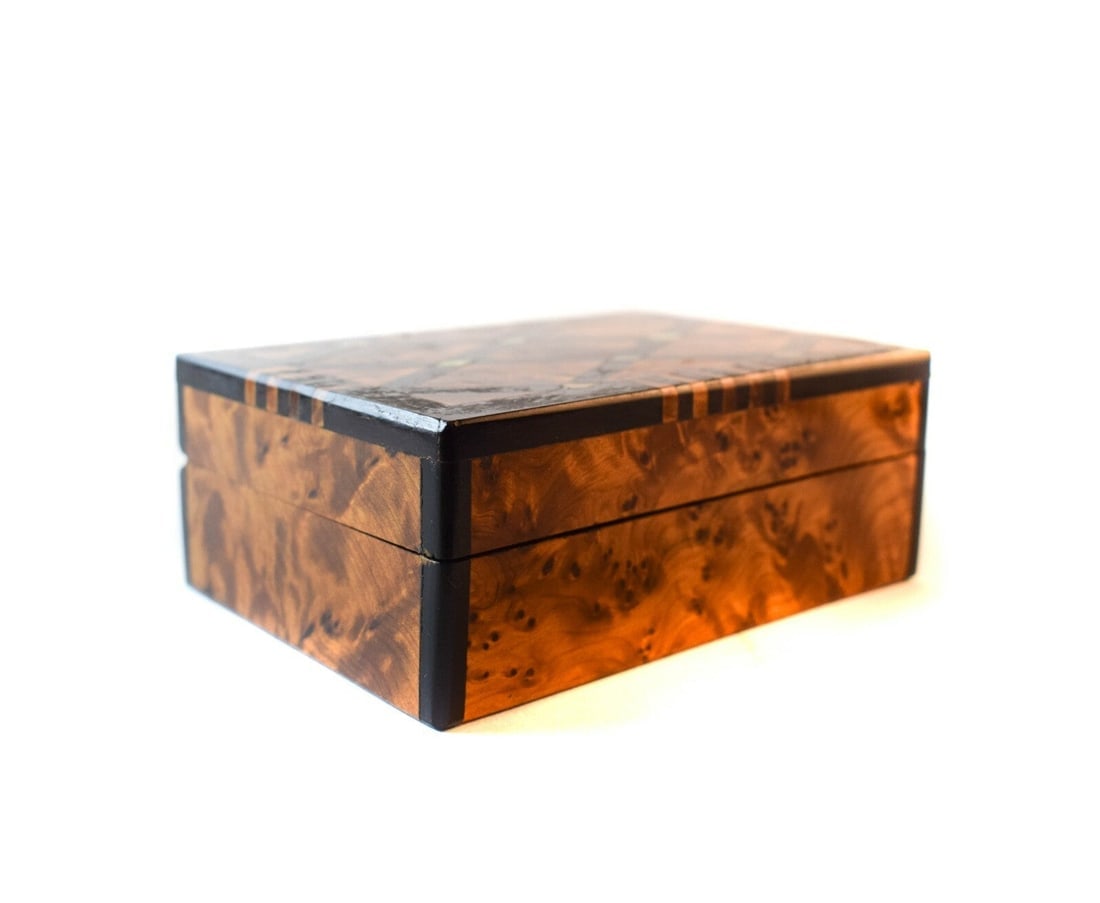 Handcrafted Thuya Burl Wood Jewelry Box - 9