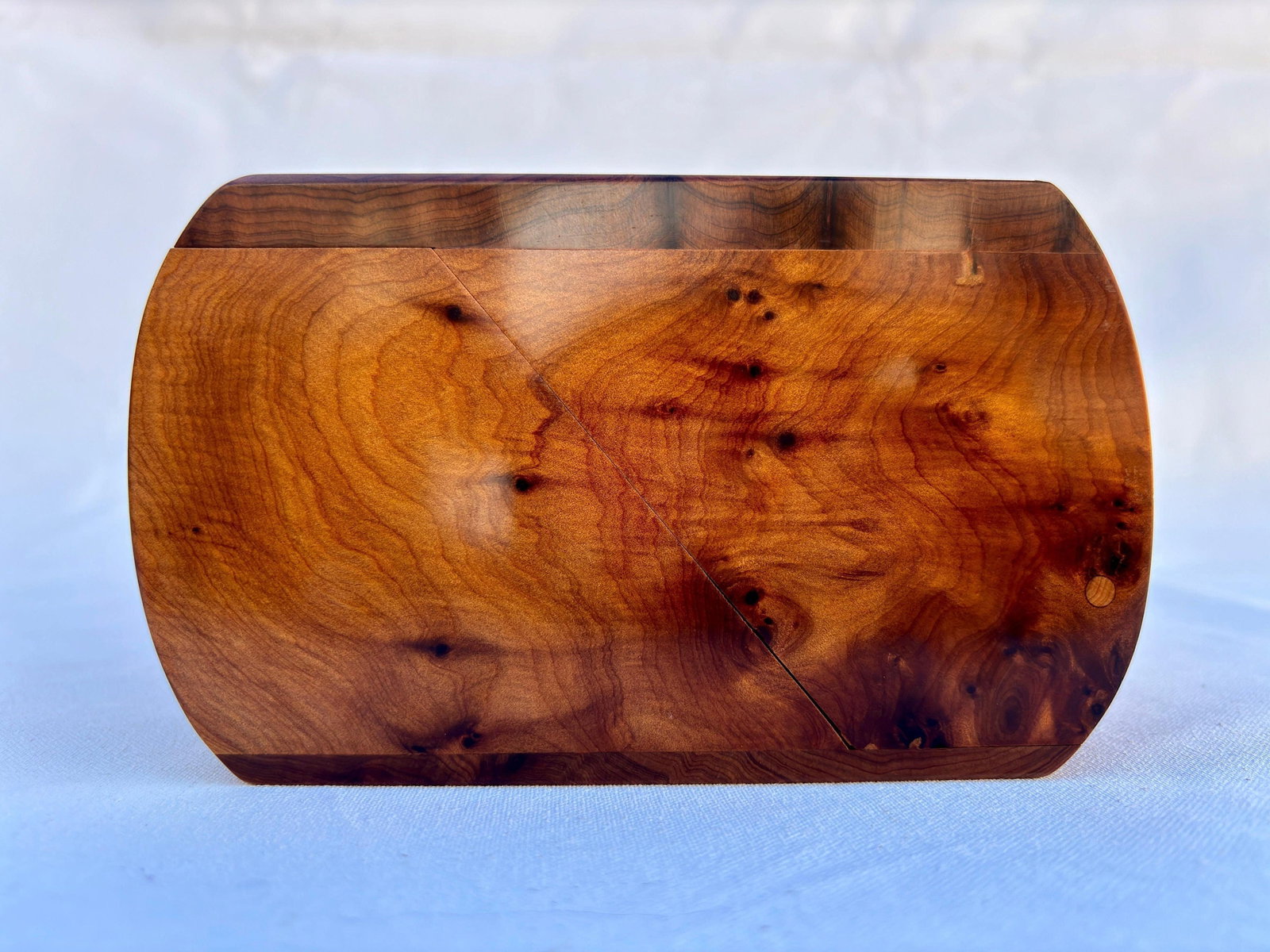 Lockable Thuya Burl Wood Jewelry Box – 10 × 7" - 10