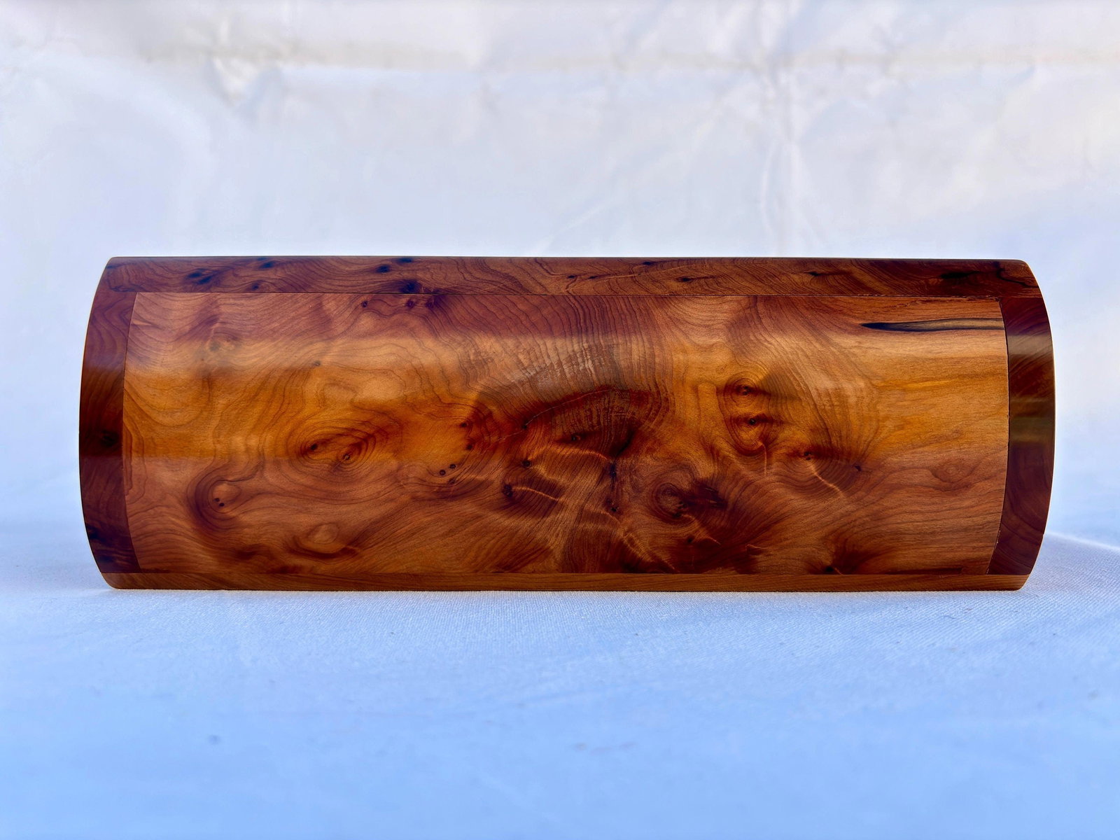 Lockable Thuya Burl Wood Jewelry Box – 10 × 7" - 4