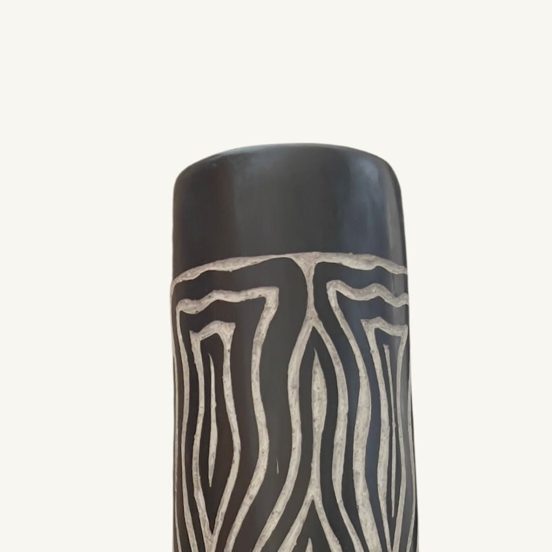 Handmade Artisan Sculptural Clay Vase - 3