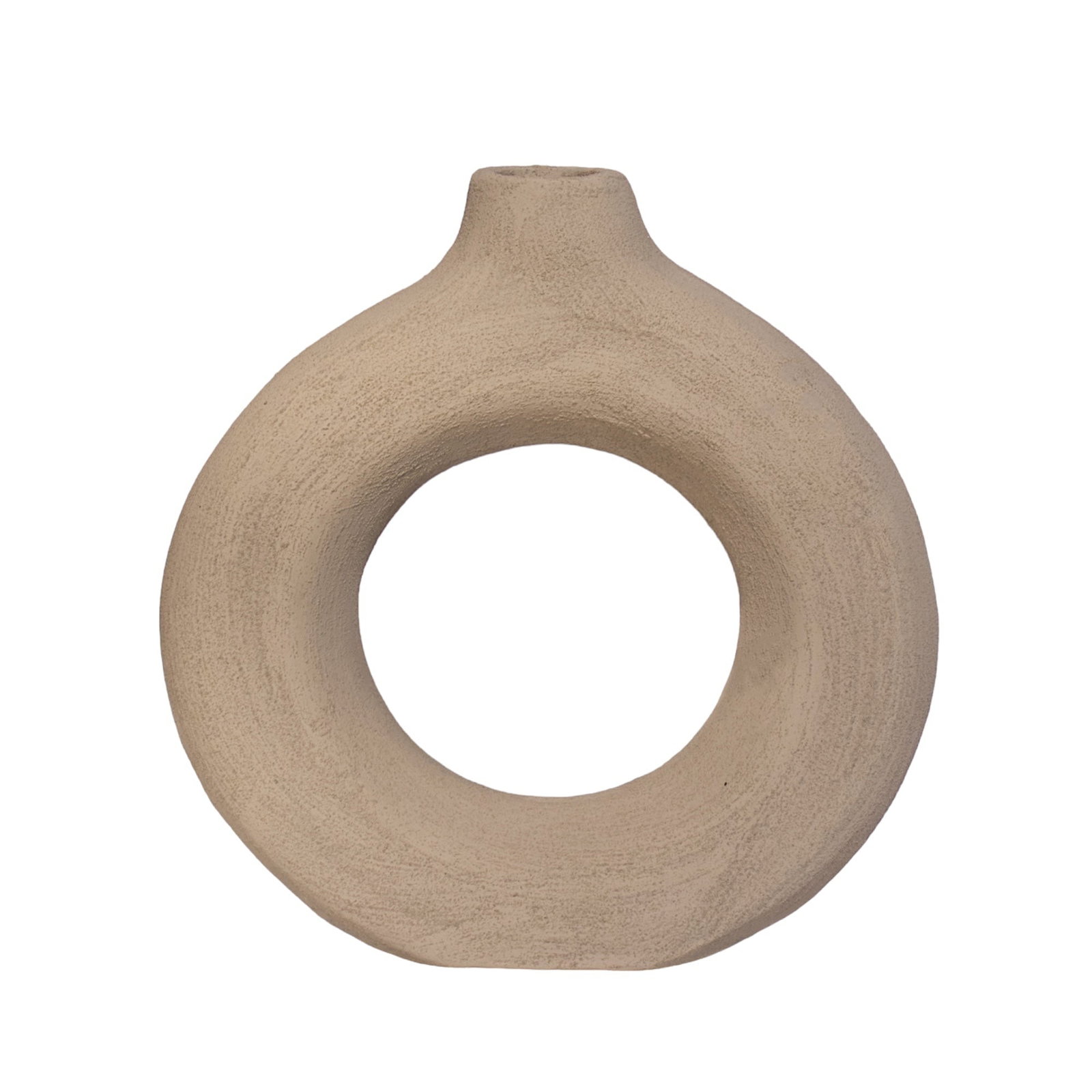 Sculptural Donut Terracotta Vase – Handcrafted Statement Decor (1 of 2)