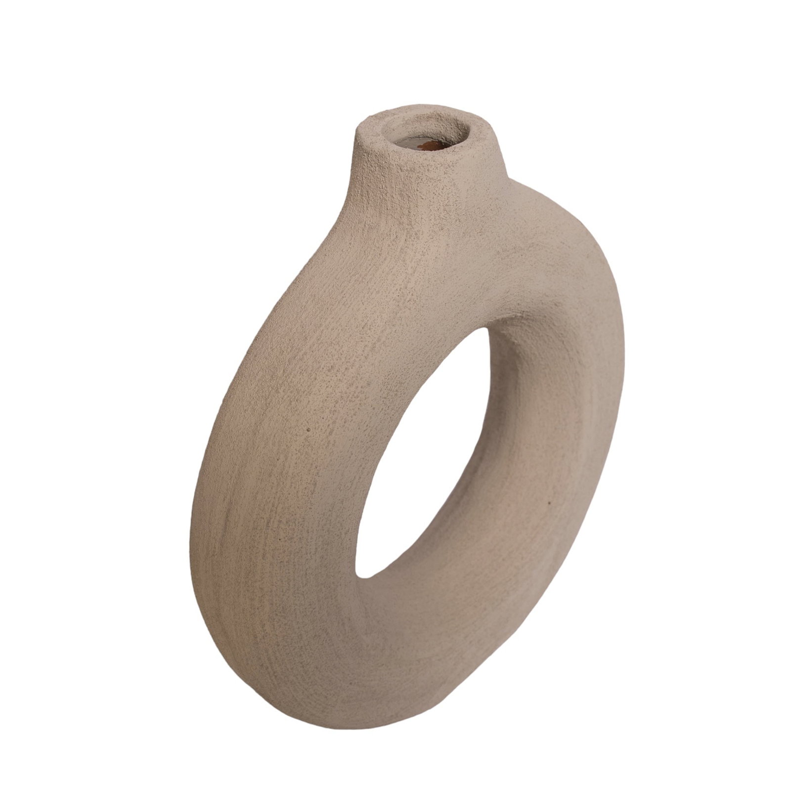 Sculptural Donut Terracotta Vase – Handcrafted Statement Decor - 2