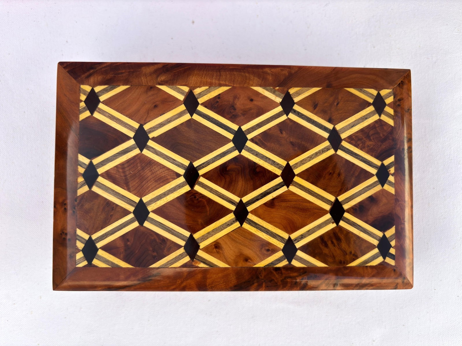 Small Thuya Burl Wood Jewelry Organizer Box – 8 × 5" - 9