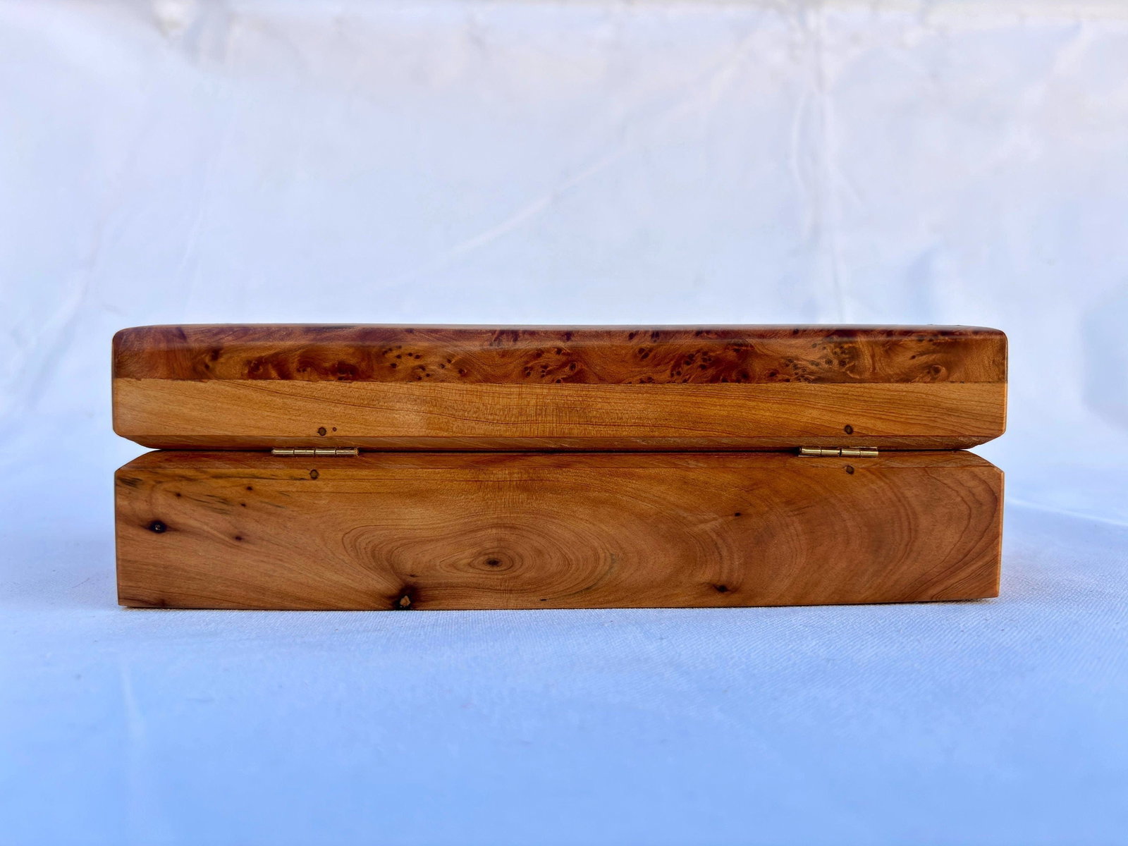 Lockable Inlaid Thuya Burl Wood Jewelry Box – 8 × 5" - 8